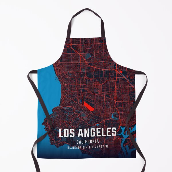 Item preview, Los Angeles Red & Blue Minimalist Map designed and sold by HomeLivingCo.