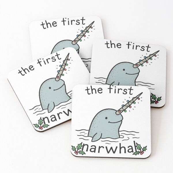 Item preview, The First Narwhal - Christmas Pun designed and sold by gogopachinko.