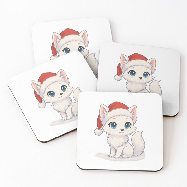 Item preview, Cute anime animal in santa hat for christmas and new year celebrations, AI generated designed and sold by dvoevnore.