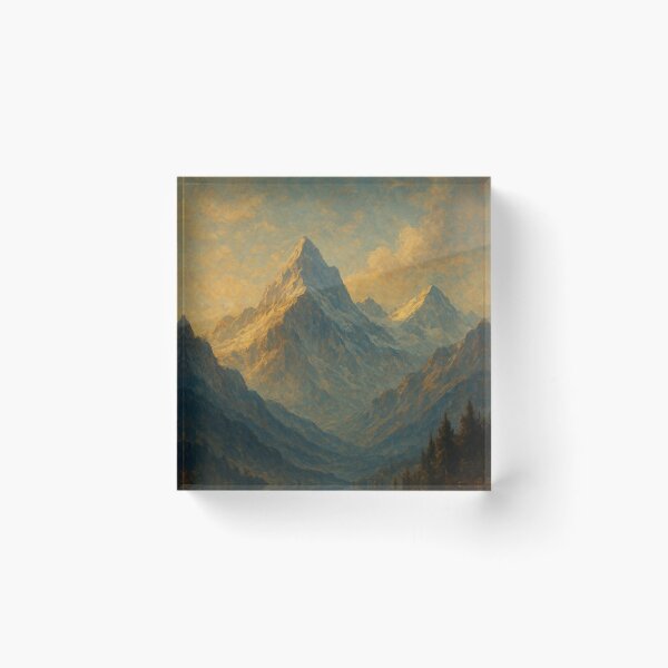 Item preview, Golden Twilight Mountain Wall Art – Majestic Peaks designed and sold by WittyUnknown.