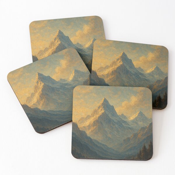 Item preview, Golden Twilight Mountain Wall Art – Majestic Peaks designed and sold by WittyUnknown.
