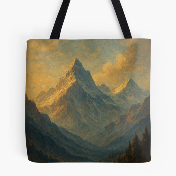 Item preview, Golden Twilight Mountain Wall Art – Majestic Peaks designed and sold by WittyUnknown.