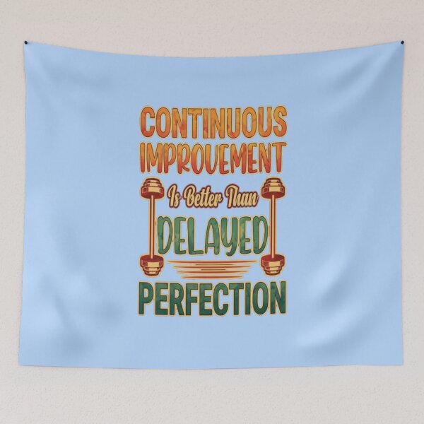 Item preview, Continuous Improvement Gym Quote – Fitness Typography #1 designed and sold by creativerooney.