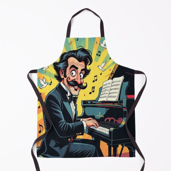 Item preview, Maestro with Moustache & Doves – musical caricature with surreal vibes & cartoon flair designed and sold by FotoworldEdel.