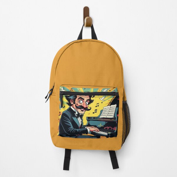 Item preview, Maestro with Moustache & Doves – musical caricature with surreal vibes & cartoon flair designed and sold by FotoworldEdel.