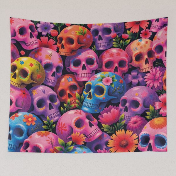 Item preview, colorful skulls, Mexican celebration designed and sold by Mauswohn.