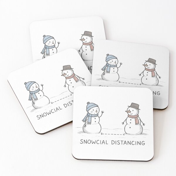 Item preview, Snowcial Distancing – Funny Winter/Christmas Design designed and sold by gogopachinko.