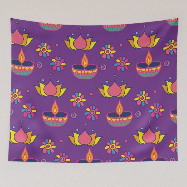 Item preview, Diwali patterns, colorful candles designed and sold by Mauswohn.