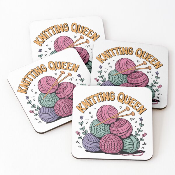 Item preview, Knitting Queen – Cute Yarn Balls & Knitting Needles Design designed and sold by Colorten.