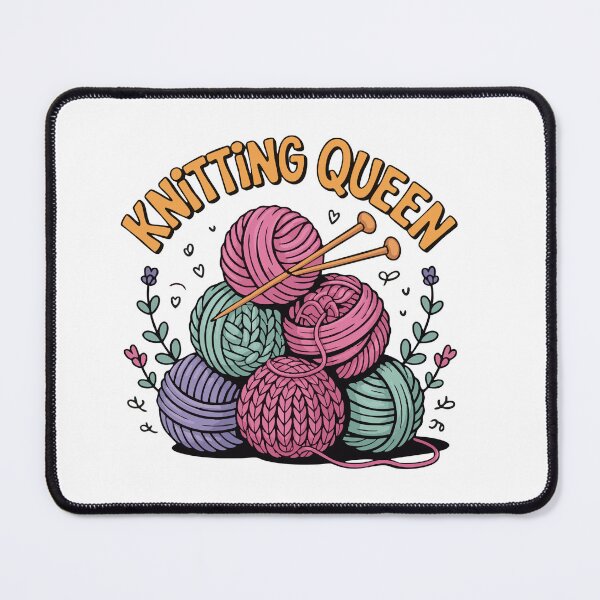 Item preview, Knitting Queen – Cute Yarn Balls & Knitting Needles Design designed and sold by Colorten.