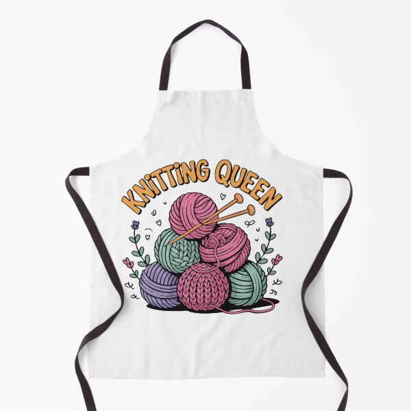 Item preview, Knitting Queen – Cute Yarn Balls & Knitting Needles Design designed and sold by Colorten.