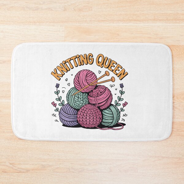 Item preview, Knitting Queen – Cute Yarn Balls & Knitting Needles Design designed and sold by Colorten.