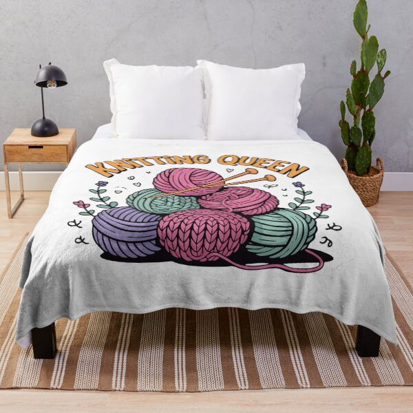 Item preview, Knitting Queen – Cute Yarn Balls & Knitting Needles Design designed and sold by Colorten.