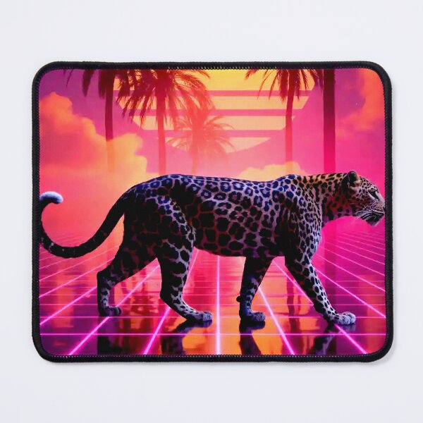 Item preview, Jaguar in a Neon Sunset Paradise designed and sold by Exodoi.