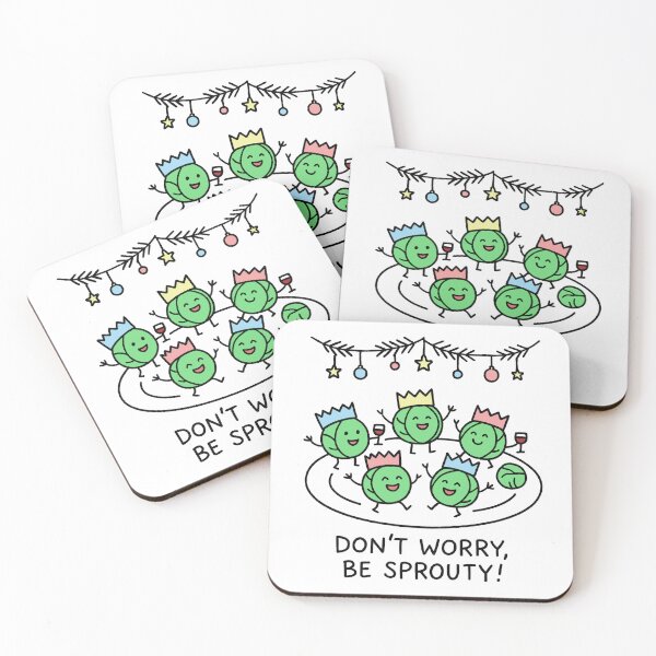 Item preview, Don’t Worry Be Sprouty – Funny Brussels Sprouts Design designed and sold by gogopachinko.