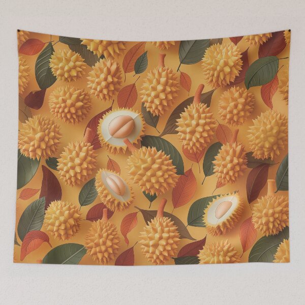 Item preview, Spiky Yellow Durian Fruit Pattern designed and sold by PostcardsfromtheLaundromat.