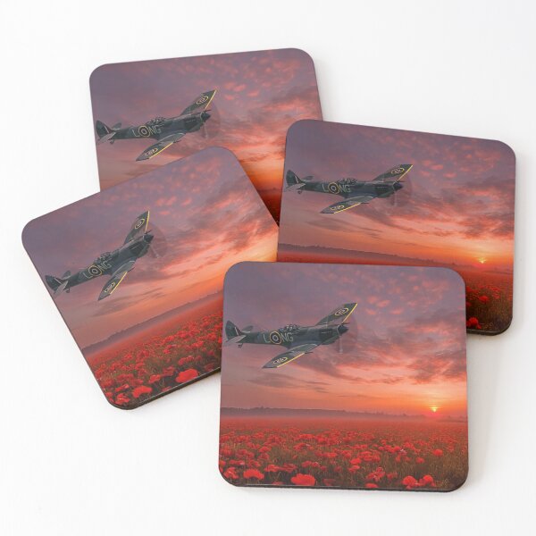 Artikelvorschau, Spitfire Mohnfeld Sonnenuntergang entworfen und verkauft von Airpower Art.