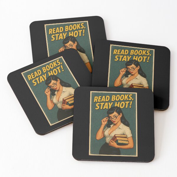 Item preview, Retro Read Books Aesthetic Stay Hot Poster – Smart and Stylish Reading Art designed and sold by The Devil's Bargain.