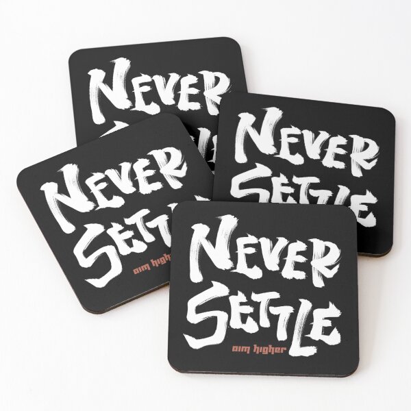 Item preview, Never settle aim higher Japanese style calligraphy art designed and sold by Necokite.