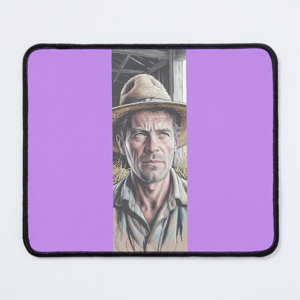 Item preview, Determined Farmer Portrait With Straw Hat By Merch, Limited Edition designed and sold by BRCYNTHIASHOP.