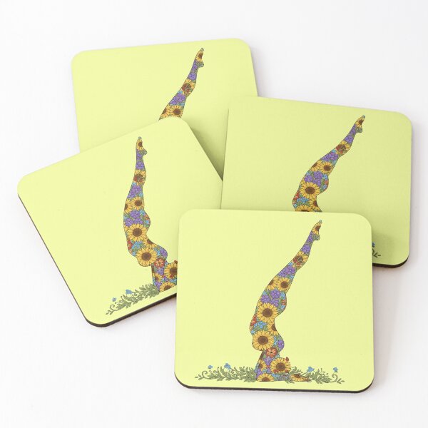 Item preview, Floral Yoga Pose – Elbow Stand Pincha Mayurasana Illustration designed and sold by Zen Mosaic.