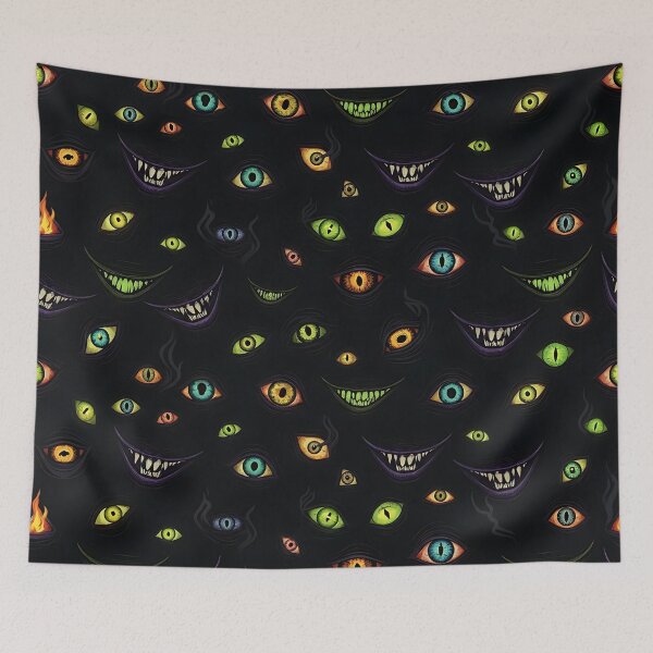 Item preview, Evil Eyes & Smiles Halloween Graphic – Creepy All Over Print Design  designed and sold by JoeZigns81.