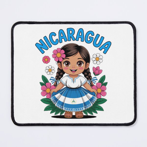 Item preview, Cute Nicaragua Girl Traditional Dress with Flag Art for Kids designed and sold by NUMAcreations.