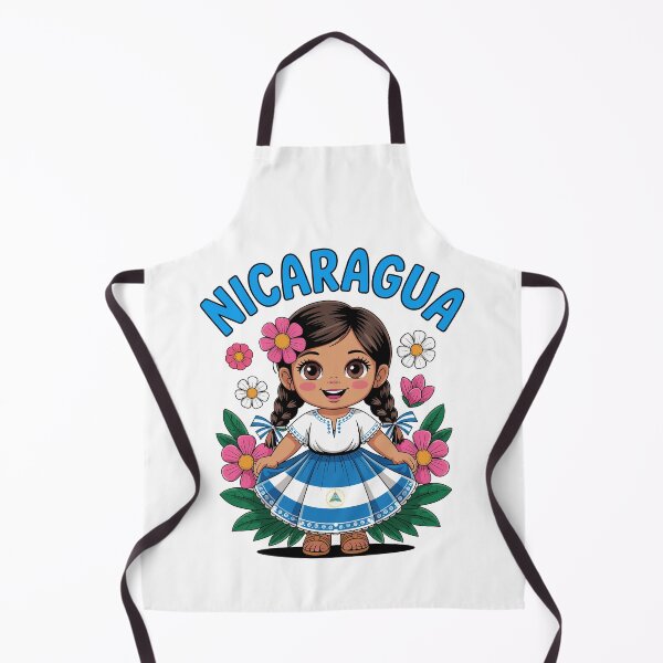 Item preview, Cute Nicaragua Girl Traditional Dress with Flag Art for Kids designed and sold by NUMAcreations.