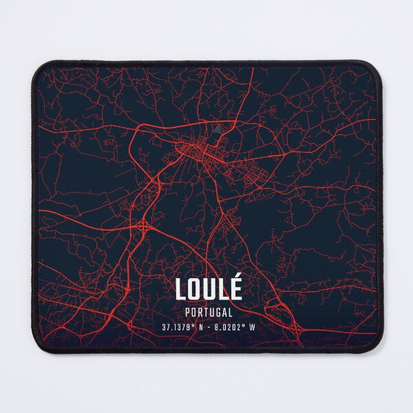 Item preview, Loulé Red & Blue Minimalist Map designed and sold by HomeLivingCo.