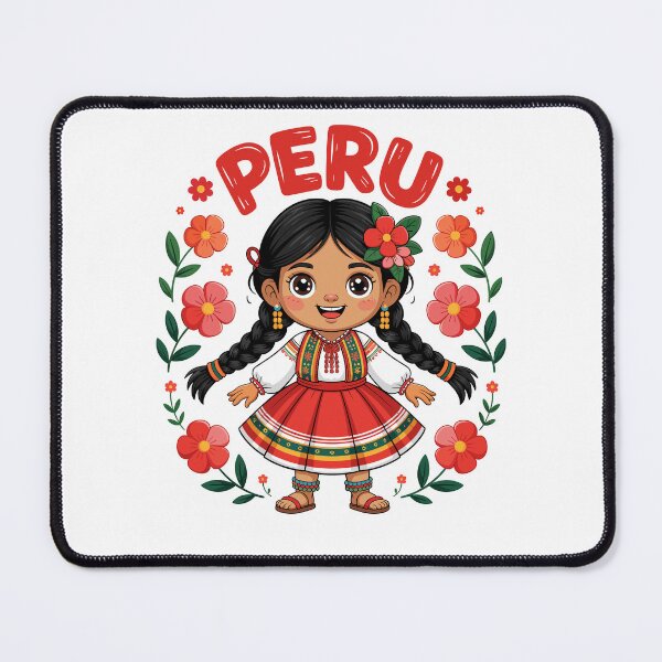 Item preview, Cute Peru Girl Traditional Dress Colorful Flowers Girls Kids designed and sold by NUMAcreations.