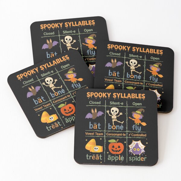 Item preview, Spooky Syllables Halloween Phonics Reading Teacher Student Educational Chart designed and sold by MassonCalepon.