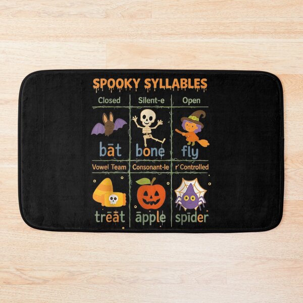 Item preview, Spooky Syllables Halloween Phonics Reading Teacher Student Educational Chart designed and sold by MassonCalepon.