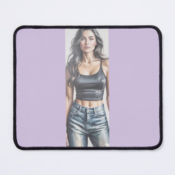 Item preview, Stylish Woman In Denim & Black Top Art By Merch, Limited Edition designed and sold by MichaelbmOver.