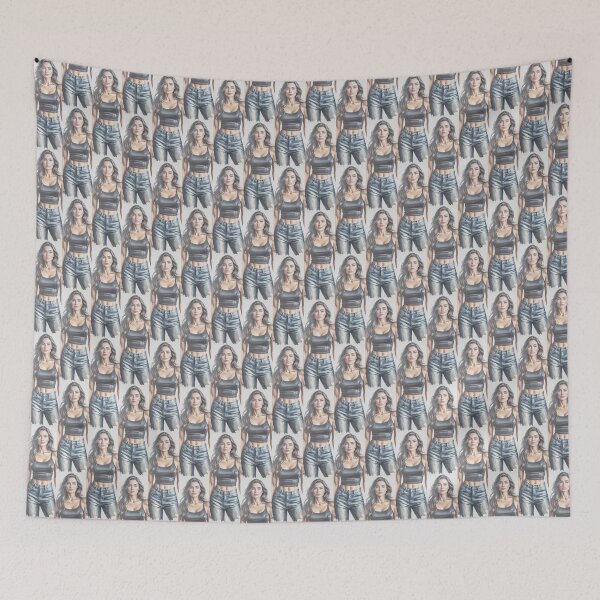 Item preview, Stylish Woman In Denim & Black Top Art By Merch, Limited Edition designed and sold by MichaelbmOver.