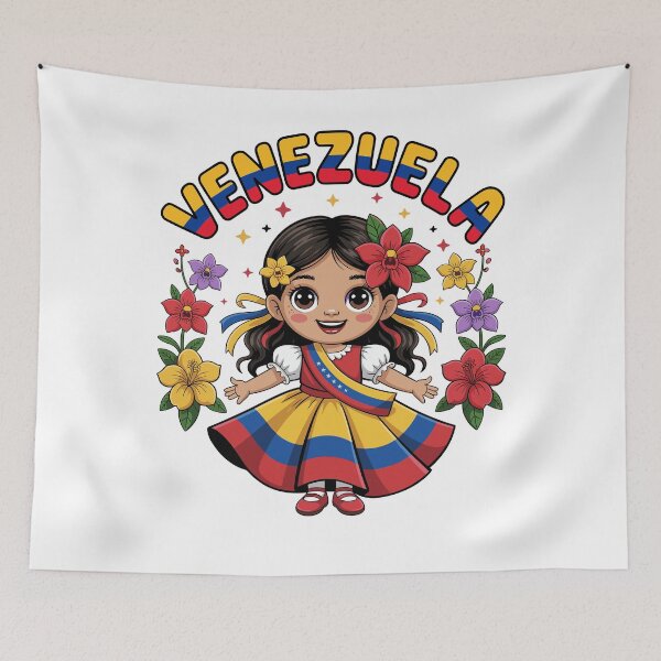 Item preview, Cute Venezuela Girl Traditional Dress Colorful Art Kids designed and sold by NUMAcreations.