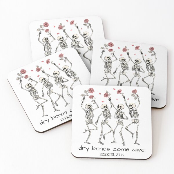 Item preview, Dry Bones Come Alive Ezekiel 37:5 Dancing Skeletons Roses Christian Art designed and sold by MassonCalepon.
