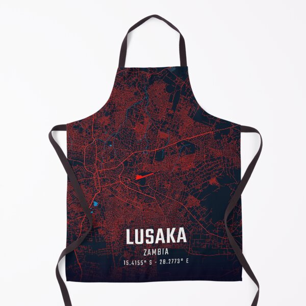 Item preview, Lusaka Red & Blue Minimalist Map designed and sold by HomeLivingCo.