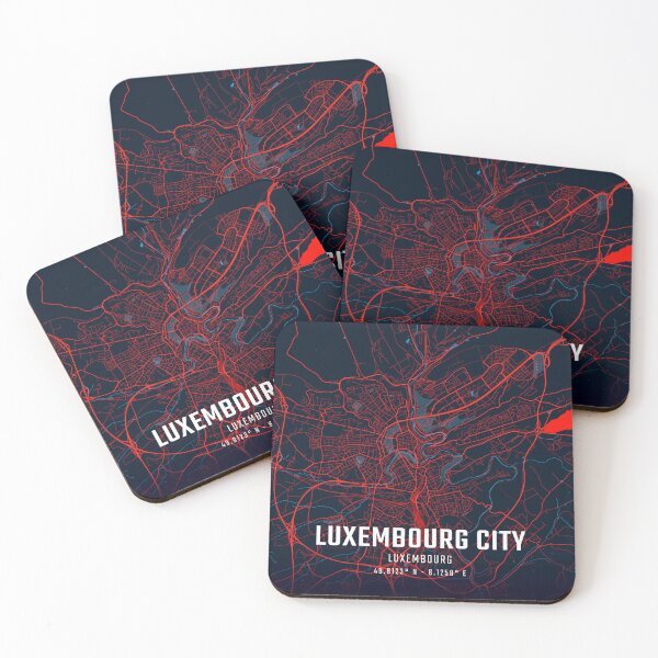 Item preview, Luxembourg City Red & Blue Minimalist Map designed and sold by HomeLivingCo.