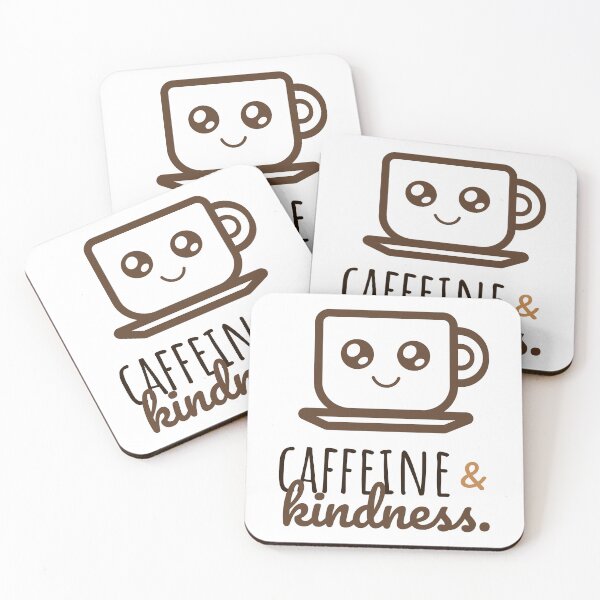 Item preview, Caffeine and Kindness – Positive Coffee Quote designed and sold by mochastudio.
