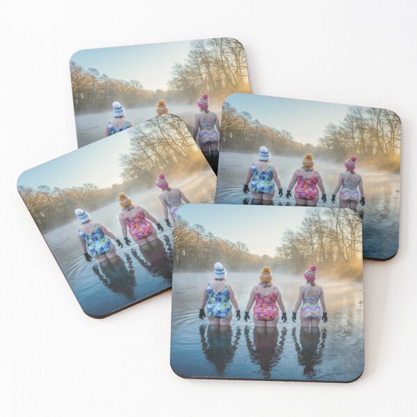 Item preview, Three Female Wild Swimmers in Winter Sunrise designed and sold by bailey-cooper.