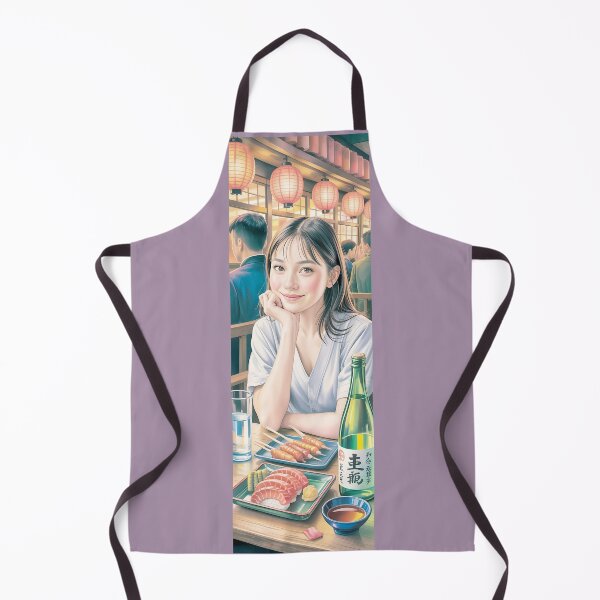 Item preview, Girl Enjoying Sushi Dinner With Lanterns By Merch, Limited Edition designed and sold by COOPERFRINK.
