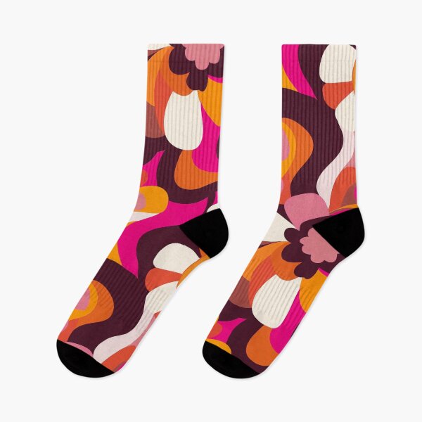 Item preview, Retro 70s Floral Pattern – Groovy Orange, Pink & Brown Vintage Design designed and sold by SaadArtCo.