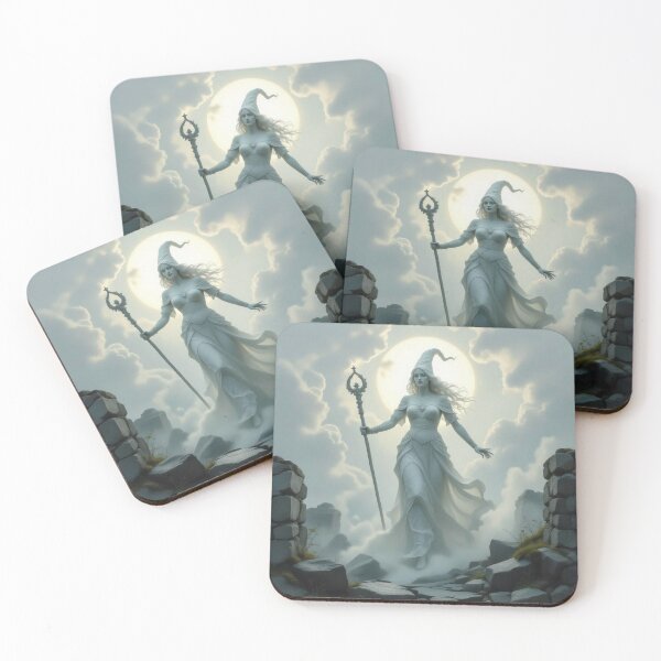 Item preview, Moon Priestess in Mist Path – mystic vibes & surreal elegance for lovers of fantasy & visual poetry designed and sold by FotoworldEdel.