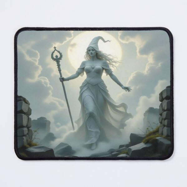 Item preview, Moon Priestess in Mist Path – mystic vibes & surreal elegance for lovers of fantasy & visual poetry designed and sold by FotoworldEdel.