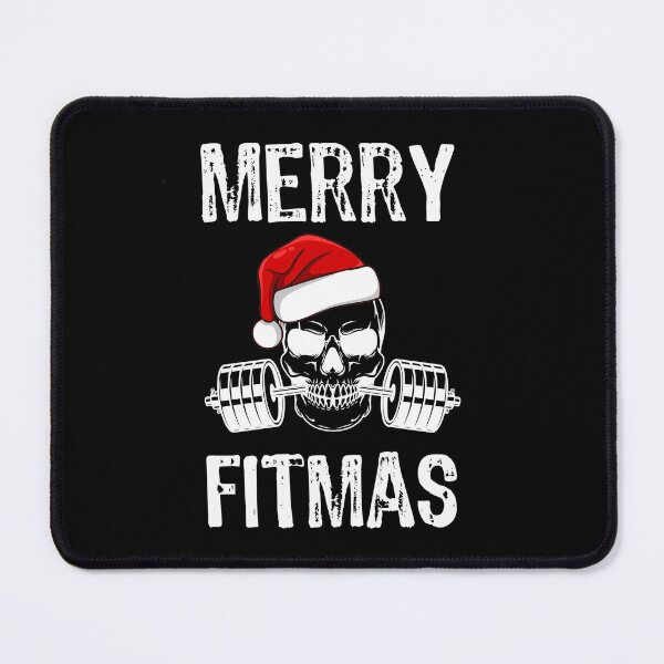 Item preview, Merry Fitmas - Skull Santa Weightlifting designed and sold by Joyful-Park.