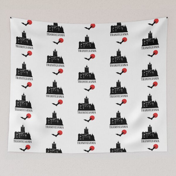 Item preview, Minimalist Transylvania - Dracula's Castle, Bat & Blood Moon designed and sold by Digital Dreams Arts.