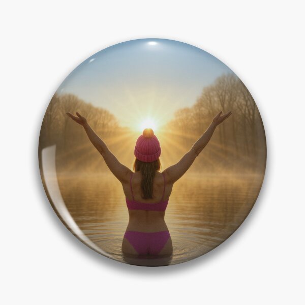 Item preview, Sunrise Female Wild Swimmer Arms Raised With Joy designed and sold by bailey-cooper.