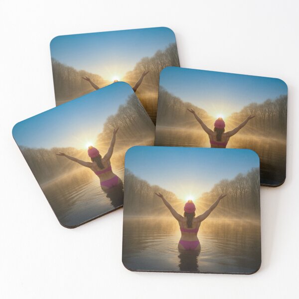 Item preview, Sunrise Female Wild Swimmer Arms Raised With Joy designed and sold by bailey-cooper.
