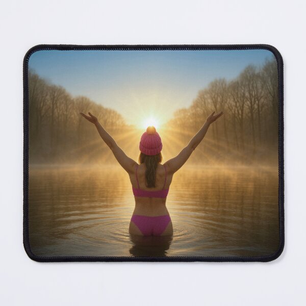 Item preview, Sunrise Female Wild Swimmer Arms Raised With Joy designed and sold by bailey-cooper.