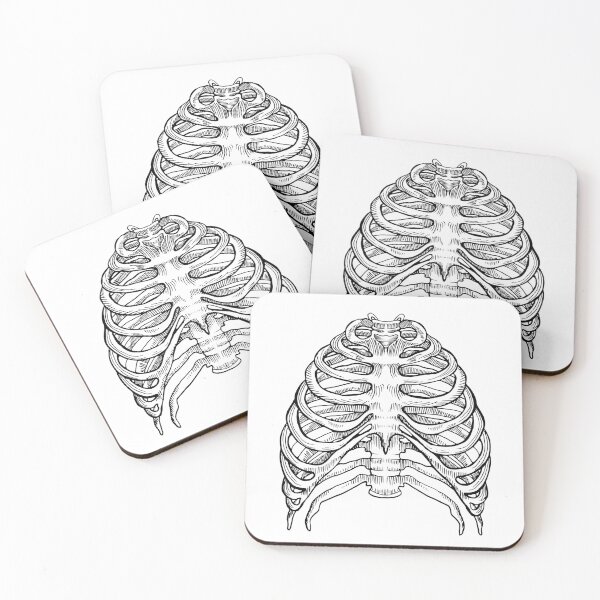 Item preview, Human Rib Cage Drawing | Skeleton Halloween Costume Design designed and sold by Lisa Loop Art.